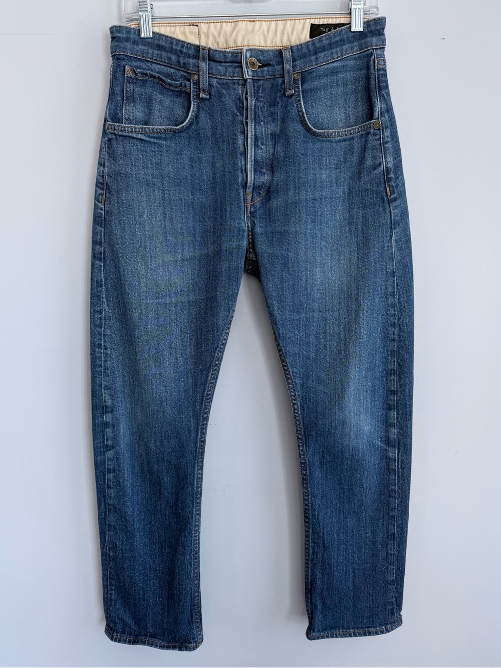 rag & bone Fit 2 Slim Jeans Size 29 Linen Blend Denim Pants Made in USA Rinse - Picture 2 of 14